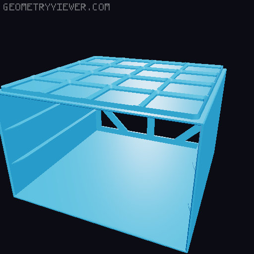Gridfinity Drawers Chest 4x4 3D model thumbnail