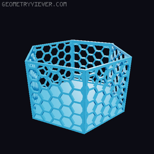 HSW hexagonal baskets v2 with full bottom 3D model thumbnail