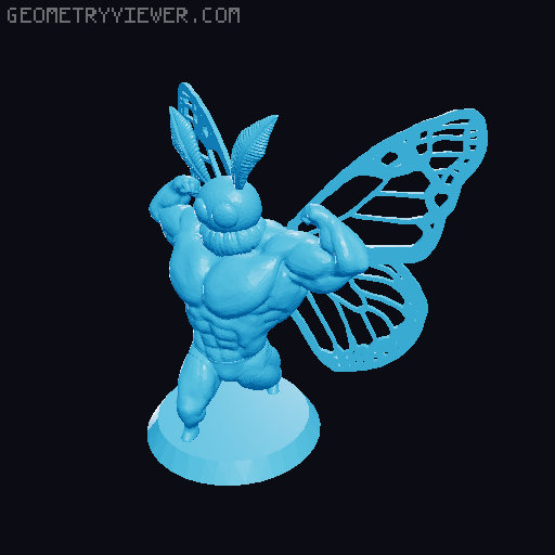 Swole Mothman! 3D model thumbnail