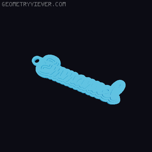 Customizable name keychain / tag 3D model thumbnail