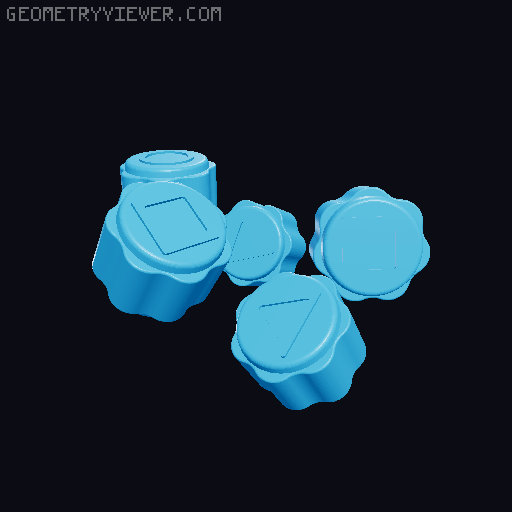 Squid Game Gonggi - Korean Jacks - Osselet Set (Jacks Game) [Updated] 3D model thumbnail