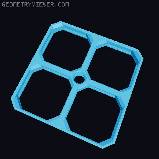openGrid with Multiboard-compatible screw holes 3D model thumbnail