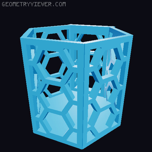 HSW hexagonal baskets v2 with full bottom 3D model thumbnail