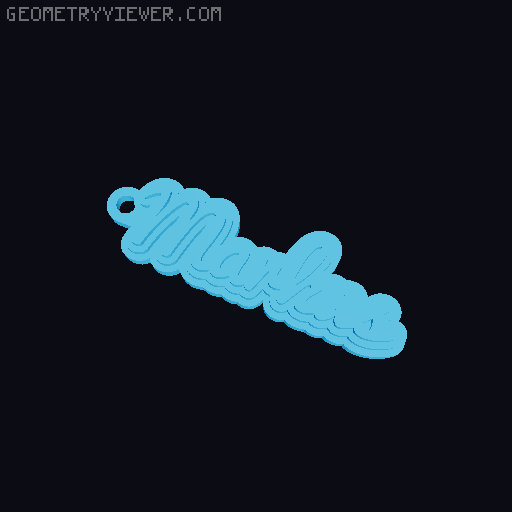 Customizable name keychain / tag 3D model thumbnail
