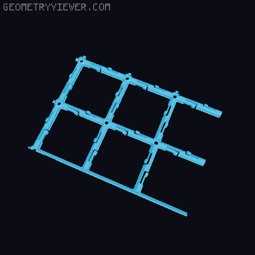 Gridfinity/Clickfinity edge baseplates with connectors (gridfinity compatible) 3D model thumbnail