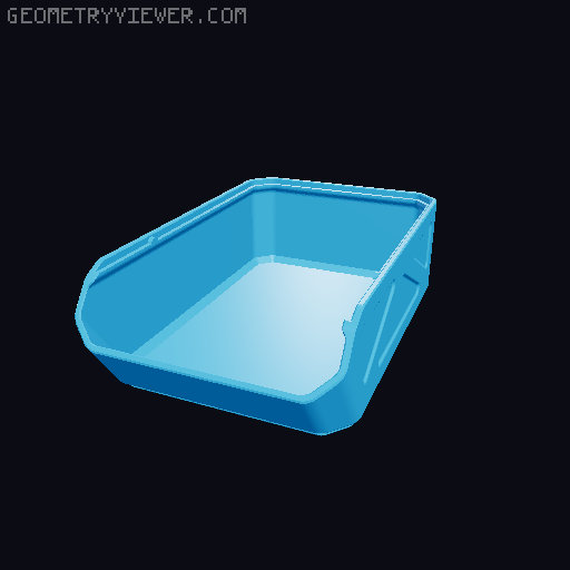 Stackable box three sizes 3D model thumbnail