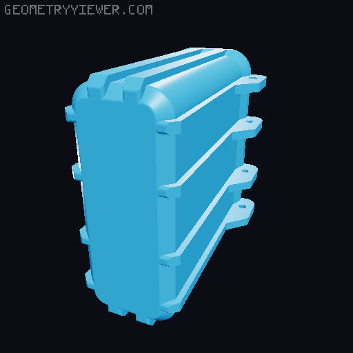 Rugged Portable Ash Tray with Cigarette Container 3D model thumbnail