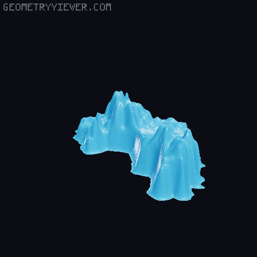 Topographic World Map 3D model thumbnail