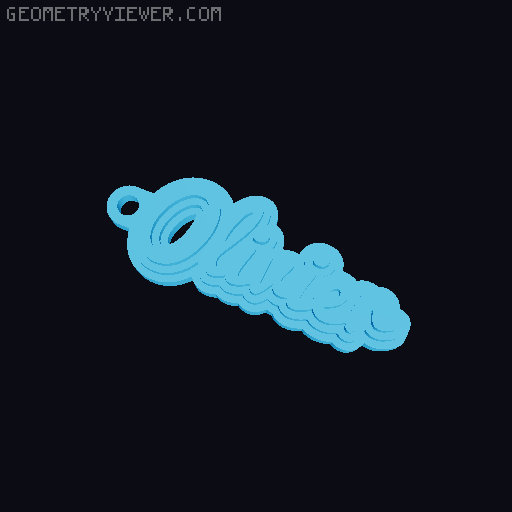 Customizable name keychain / tag 3D model thumbnail