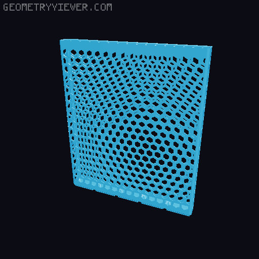 Gridfinity Hex Bins Light all sizes 3D model thumbnail