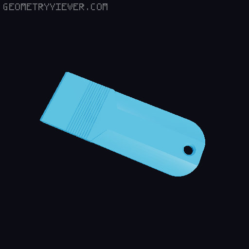 Plastic Blade Scraper remix with long handle 3D model thumbnail