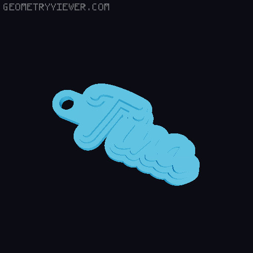 Customizable name keychain / tag 3D model thumbnail
