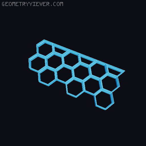Honeycomb wall standard rectangular border 3D model thumbnail