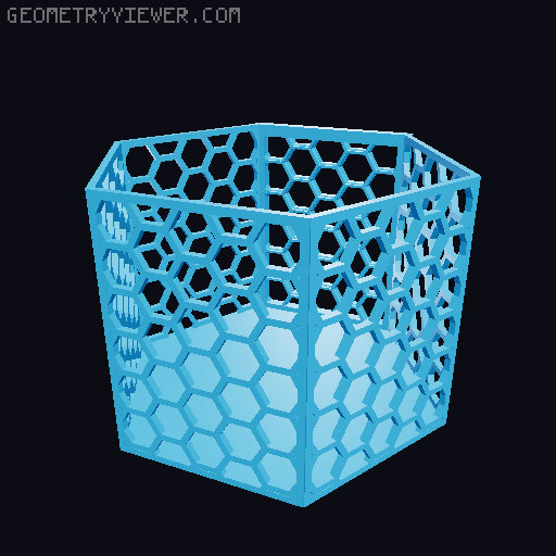 HSW hexagonal baskets v2 with full bottom 3D model thumbnail