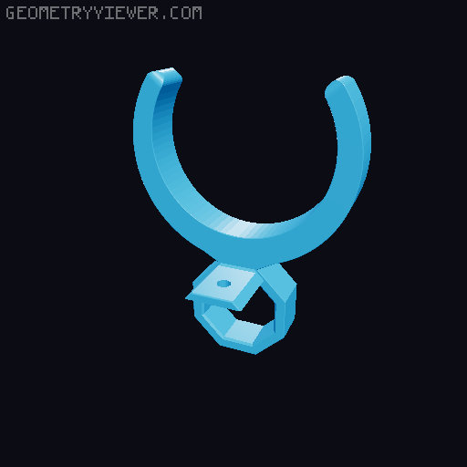 Pipe Clip for Round Bar Connector to Clamb Rods with Different Sizes 3D model thumbnail