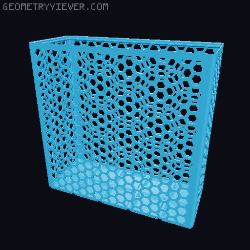 Gridfinity Hex Bins Light (rotated grid) all sizes 3D model thumbnail