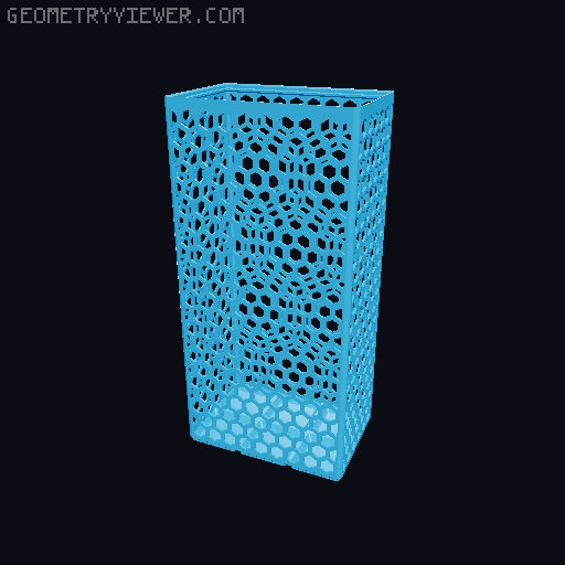Gridfinity Hex Bins Light all sizes 3D model thumbnail