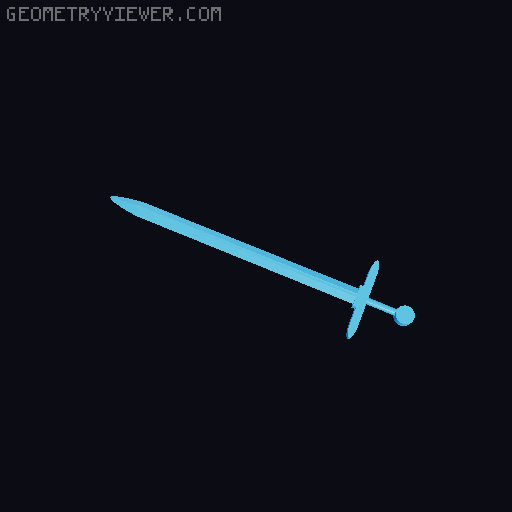 Heart HairPin To Sword Pin 3D model thumbnail