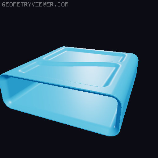 Stackable paper box 3D model thumbnail