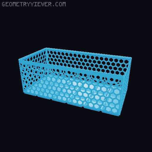 Gridfinity Hex Bins Light all sizes 3D model thumbnail