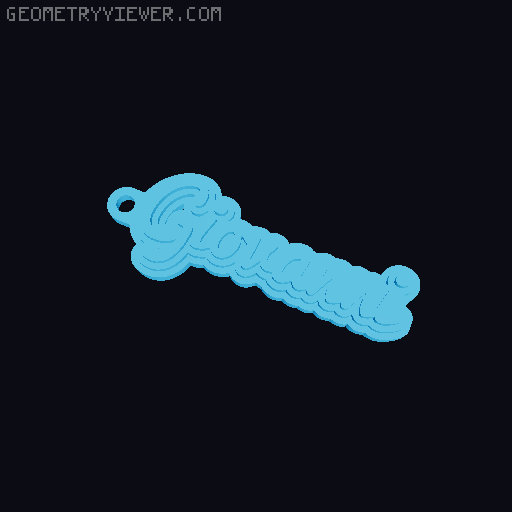 Customizable name keychain / tag 3D model thumbnail