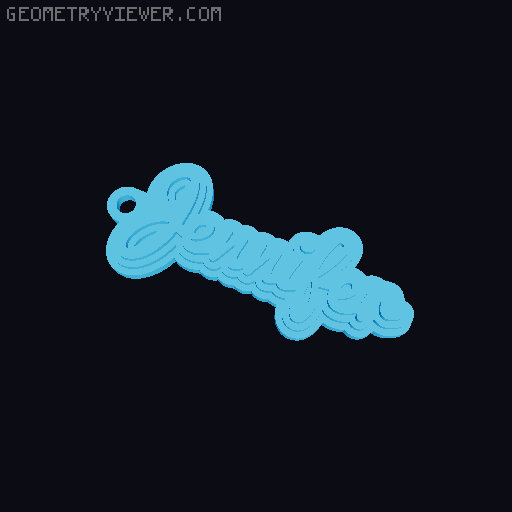 Customizable name keychain / tag 3D model thumbnail
