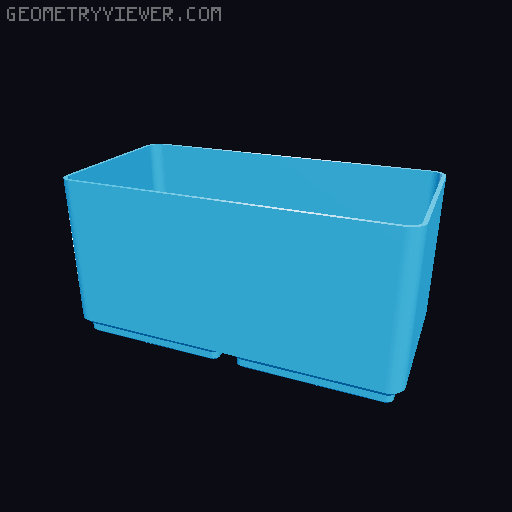 Gridfinity Refined No Lip Bins 3D model thumbnail