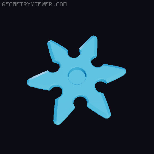 mini-Shuriken Magnet — Ninja Weapons 3D model thumbnail