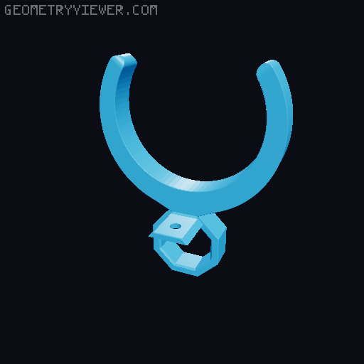 Pipe Clip for Round Bar Connector to Clamb Rods with Different Sizes 3D model thumbnail