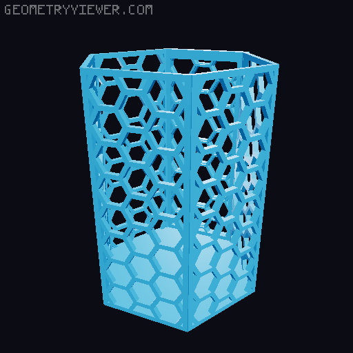 HSW hexagonal baskets v2 with full bottom 3D model thumbnail