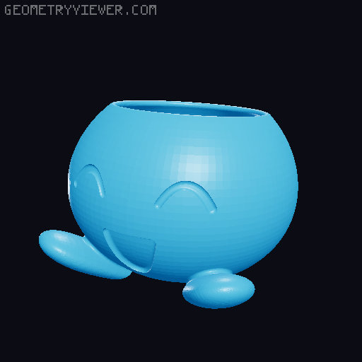 Oddish planter with plate 3D model thumbnail