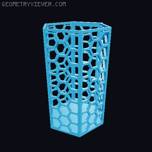 HSW hexagonal baskets v2 with full bottom 3D model thumbnail