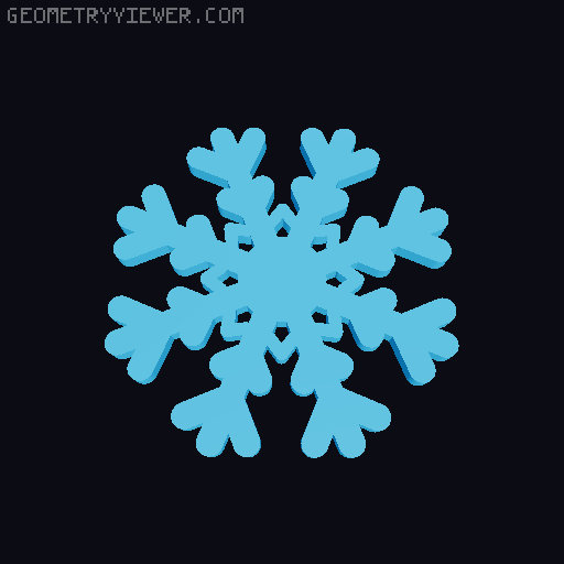Snowflakes for chocolate printing 3D model thumbnail