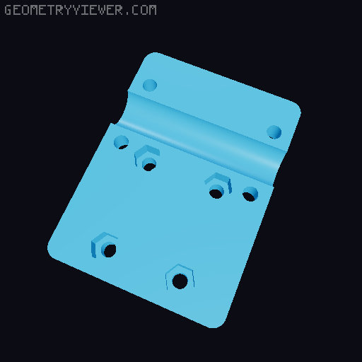 Motorcycle AMPS offset bracket 3D model thumbnail