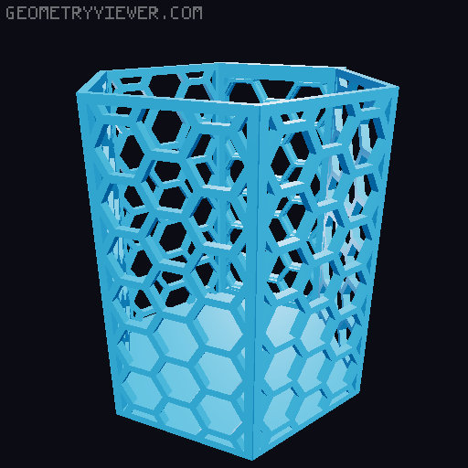 HSW hexagonal baskets v2 with full bottom 3D model thumbnail