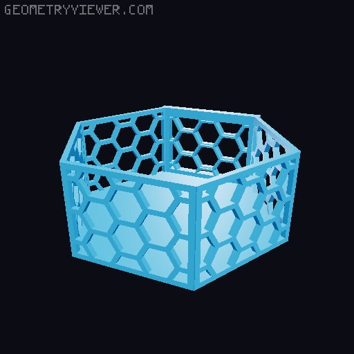 HSW hexagonal baskets v2 with full bottom 3D model thumbnail