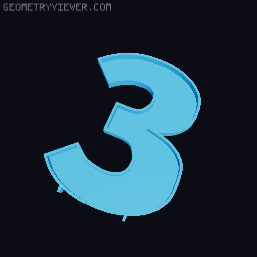 Glowing LED all alphabet letters and all numbers 6 cm high 3D model thumbnail