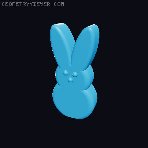 Easter Marshmallow Peeps Bunny Earrings, Keychain, & GIANT BUNNIES 3D model thumbnail