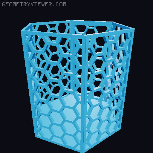HSW hexagonal baskets v2 with full bottom 3D model thumbnail