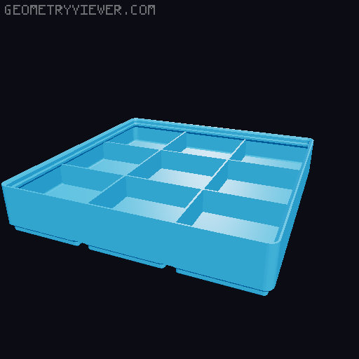 Divided Gridfinity Boxes (CadQuery Customizable) 3D model thumbnail