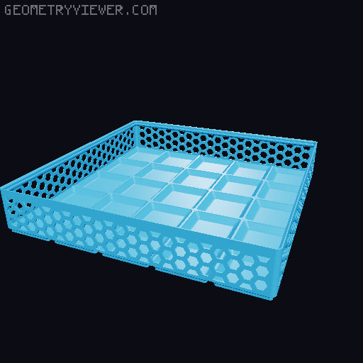 Gridfinity Hex Bins Light (rotated grid) all sizes 3D model thumbnail