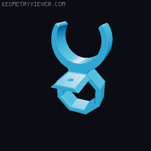 Pipe Clip for Round Bar Connector to Clamb Rods with Different Sizes 3D model thumbnail