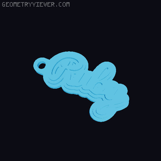 Customizable name keychain / tag 3D model thumbnail