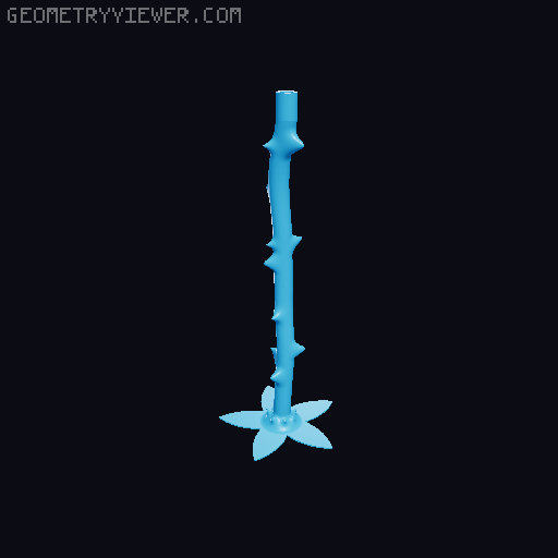 Rose with Stem 2 3D model thumbnail