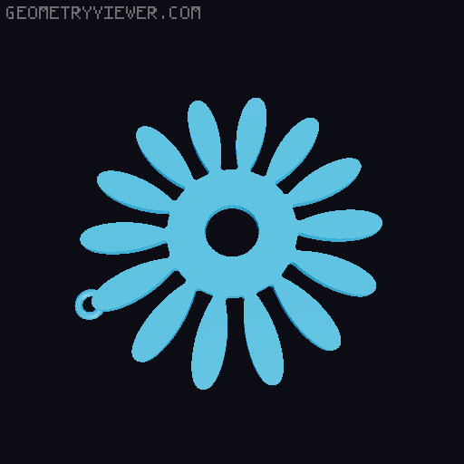 Earring Sunflower Girasol Maravilla Flor 3D model thumbnail