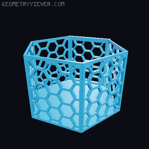 HSW hexagonal baskets v2 with full bottom 3D model thumbnail