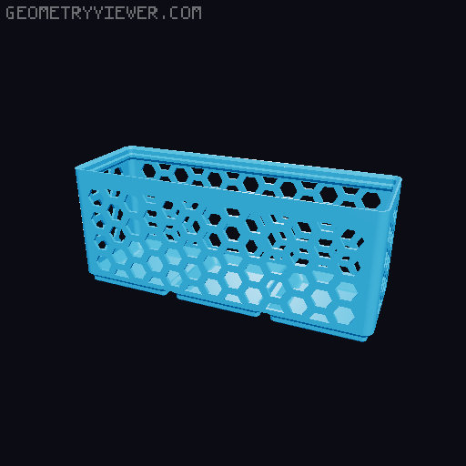 Gridfinity Hex Bins Light (rotated grid) all sizes 3D model thumbnail