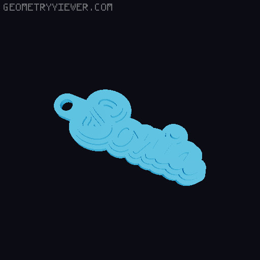 Customizable name keychain / tag 3D model thumbnail
