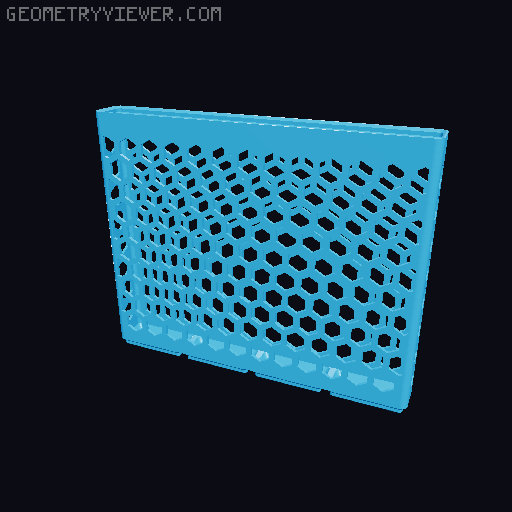 Gridfinity Hex Bins Light all sizes 3D model thumbnail