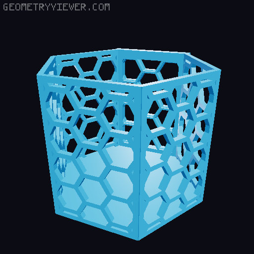HSW hexagonal baskets v2 with full bottom 3D model thumbnail